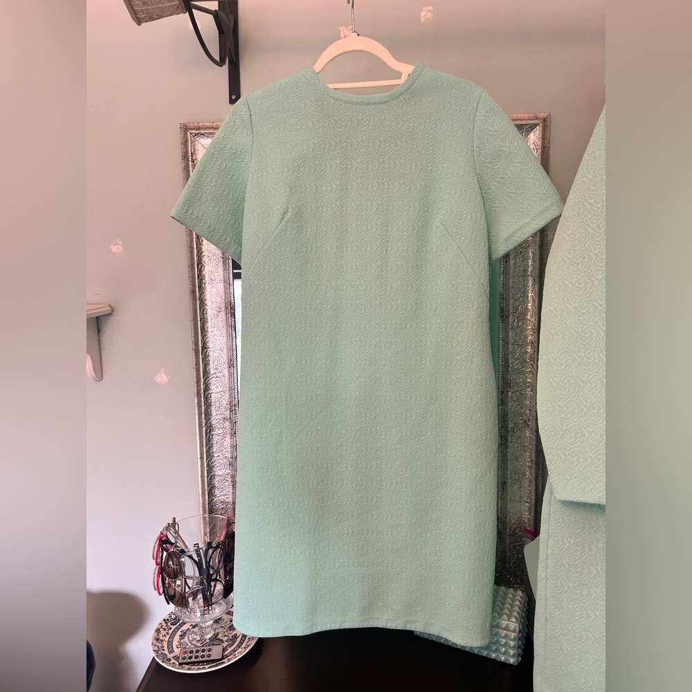 Venezia Mint Textured Short Sleeve Shift Dress